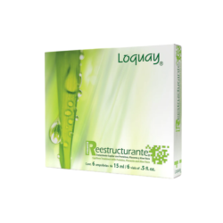 Ampolleta reestructurante con proteínas que restaura la queratina natural, mejora su textura y elasticidad 6x15ml - Loquay