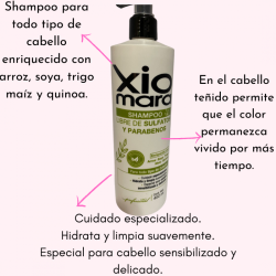 Shampoo libre de sulfatos y parabenos limpia profundamente protege el cabello teñido 450ml - Xiomara
