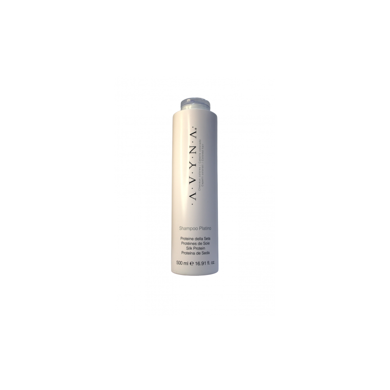 Platino Shampoo elimina los reflejos amarillos de los cabellos canosos, rubios y platinados 500ml - AVYNA