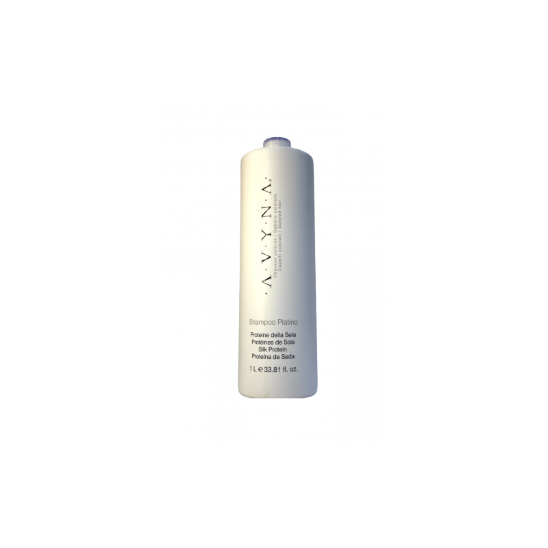 Platino Shampoo elimina los reflejos amarillos de los cabellos canosos, rubios y platinados 1L - AVYNA