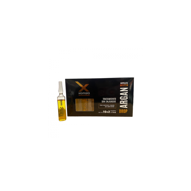 Ampolletas argán reconstructor y reparador de daños, efecto brillante y suavidad 12*10ml - Xiomara
