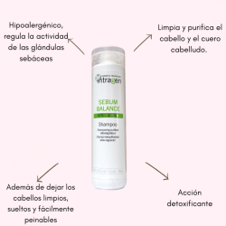 Intragen Shampoo Sebum Balance limpiador seboequilibrante hipoalergénico para limpiar y purificar el cabello 250 Ml - Revlon